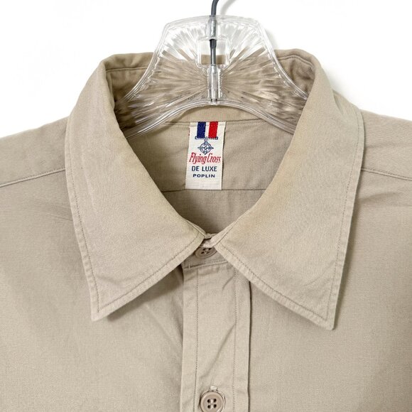 VTG Flying Cross De Luxe Poplin Long Sleeve Shirt Navy Army Uniform Workwear - Picture 2 of 6